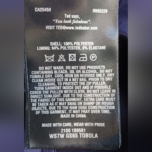 Ted Baker size 3 pencil skirt with lining - Picture 6 of 6